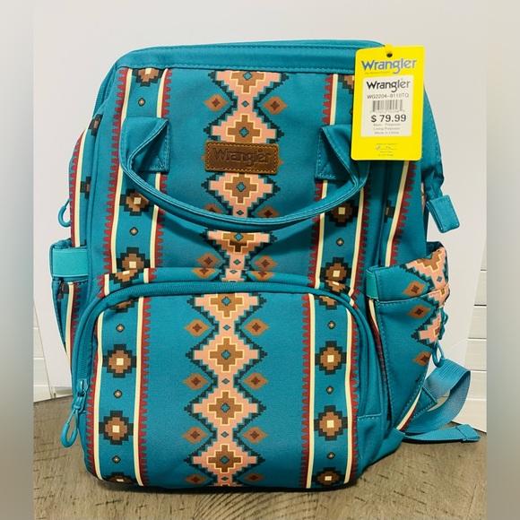 Wrangler Turquoise Large Multi-Use Backpack/Baby Travel Bag *NEW in Box* - Picture 1 of 5